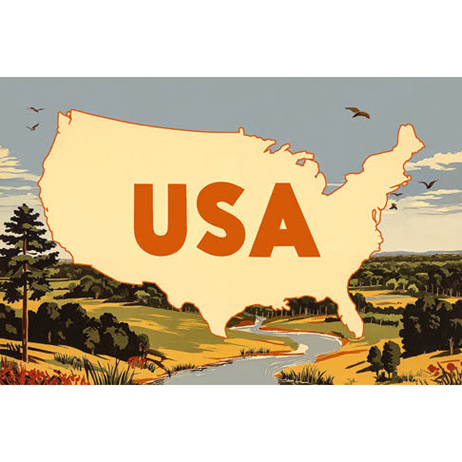 Beautiful USA Art Print