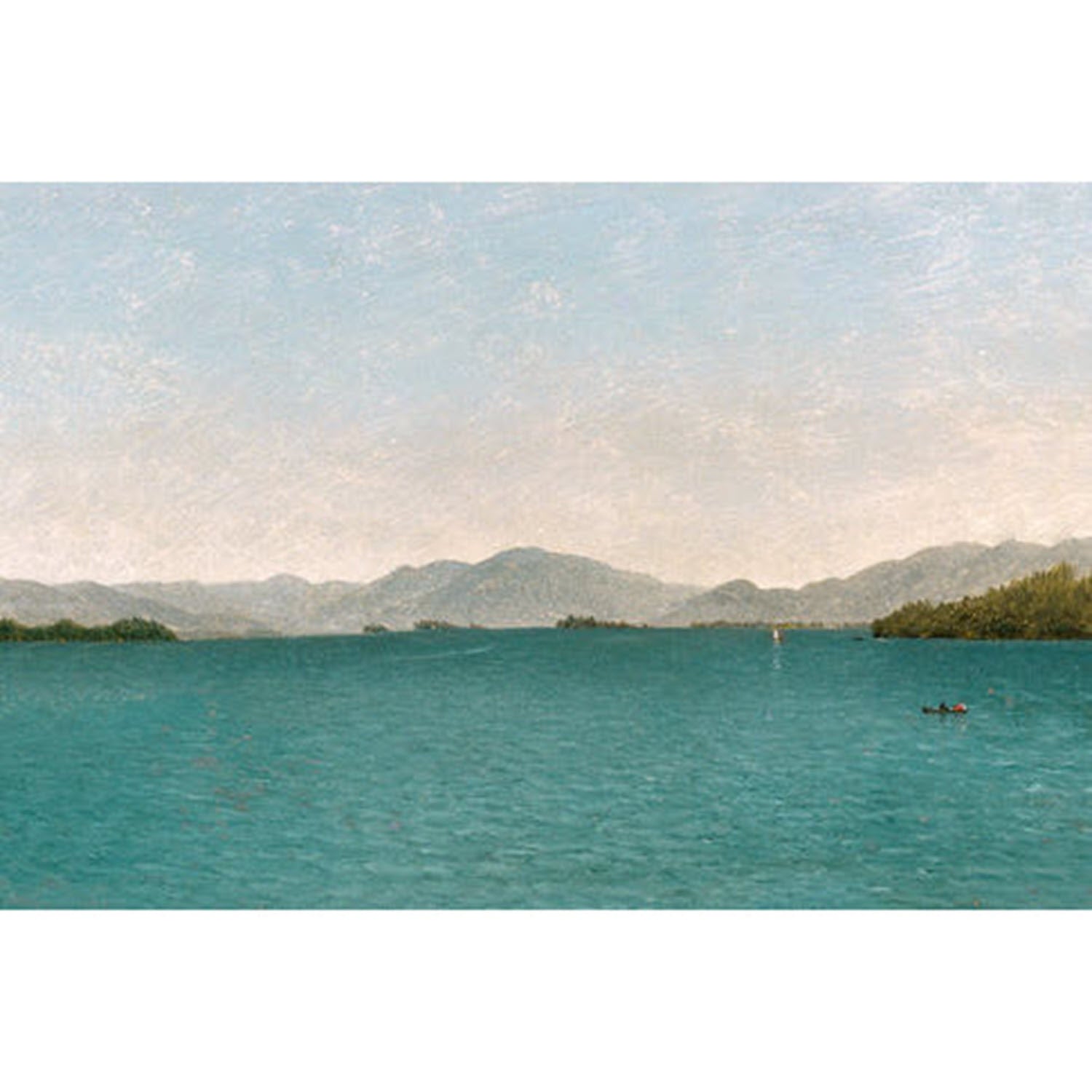 Lake with Fishing Boat Artist Board