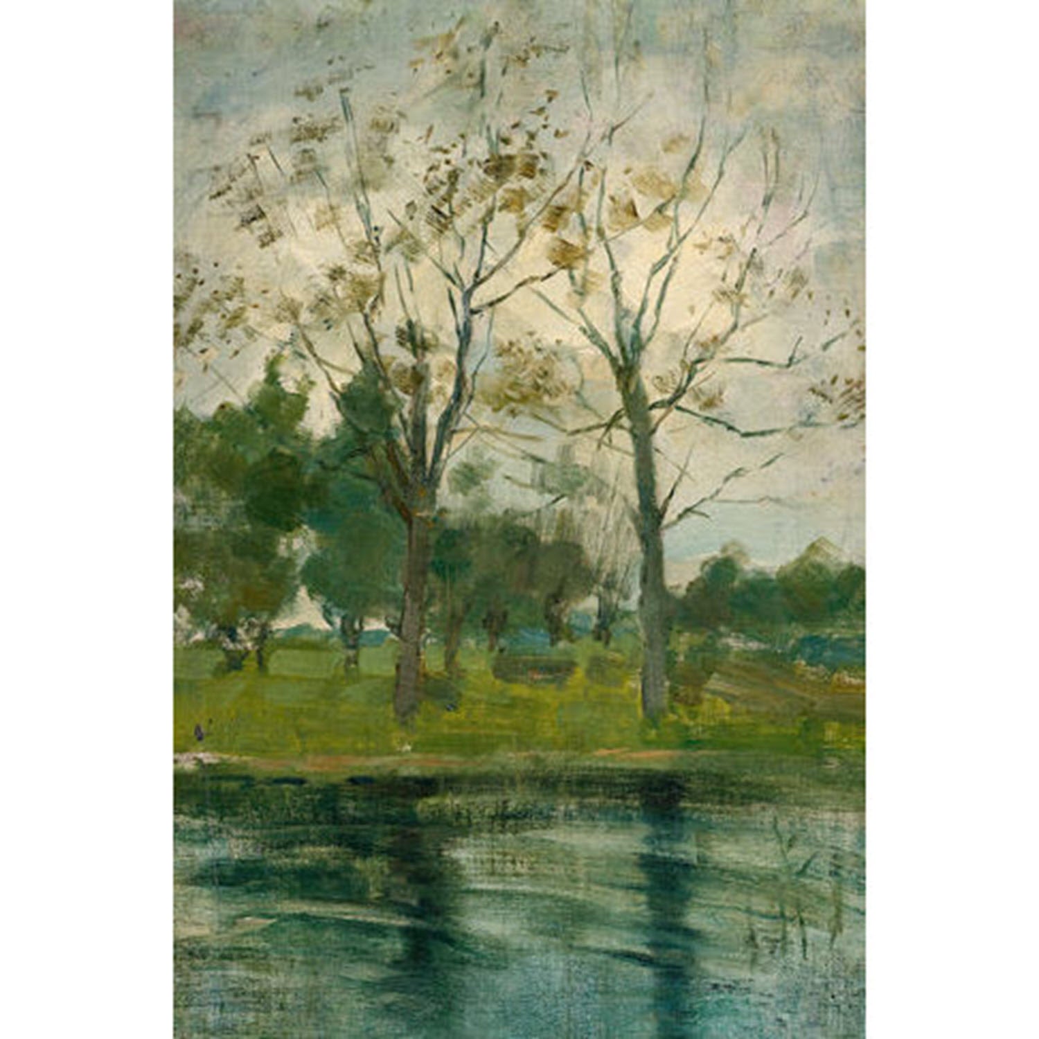 Two Trees Over Water Artist Board