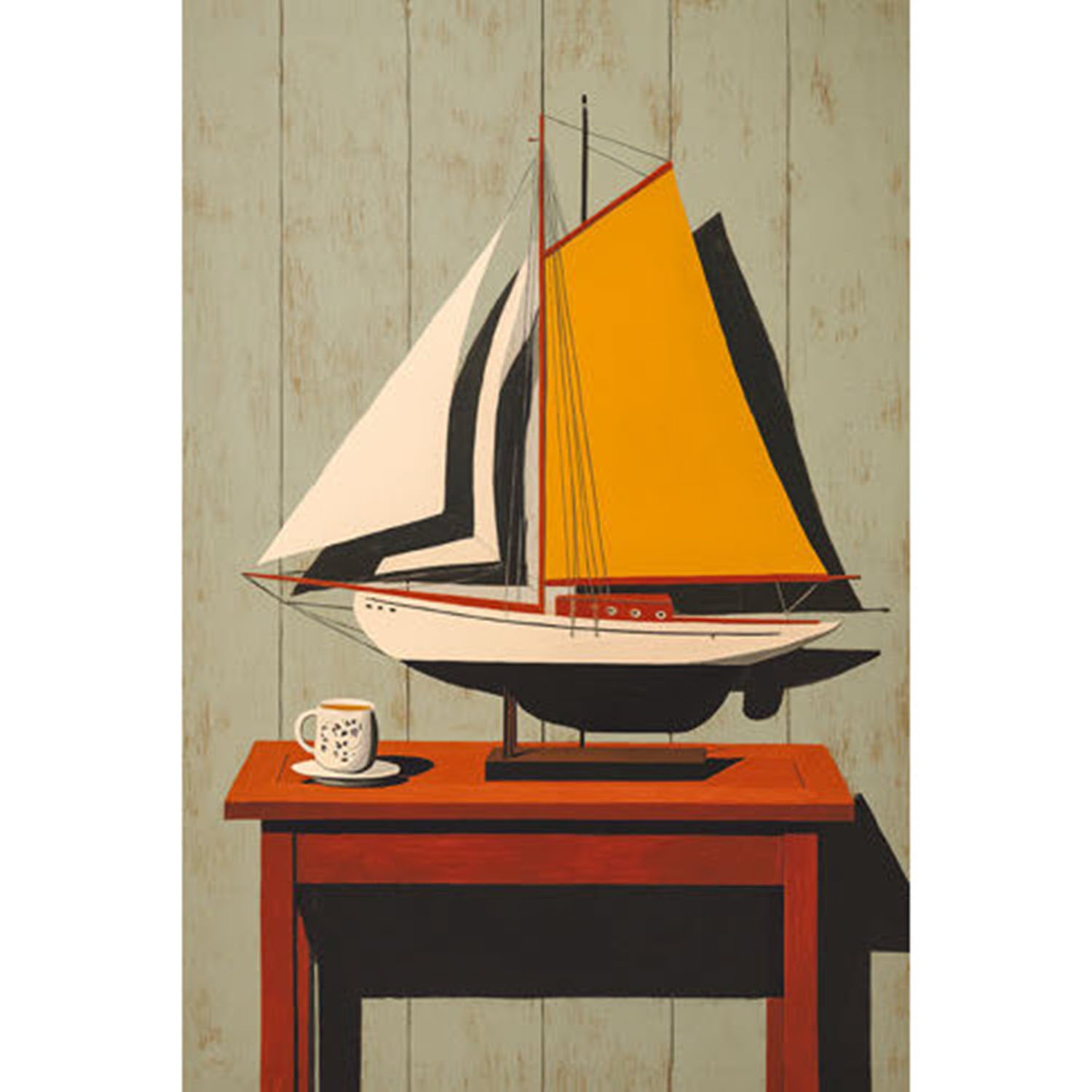 Boat On Table Art Print