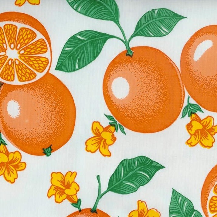 Oranges White Oilcloth
