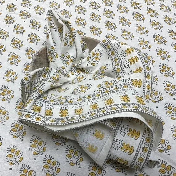 Alwar Mustard White Napkin