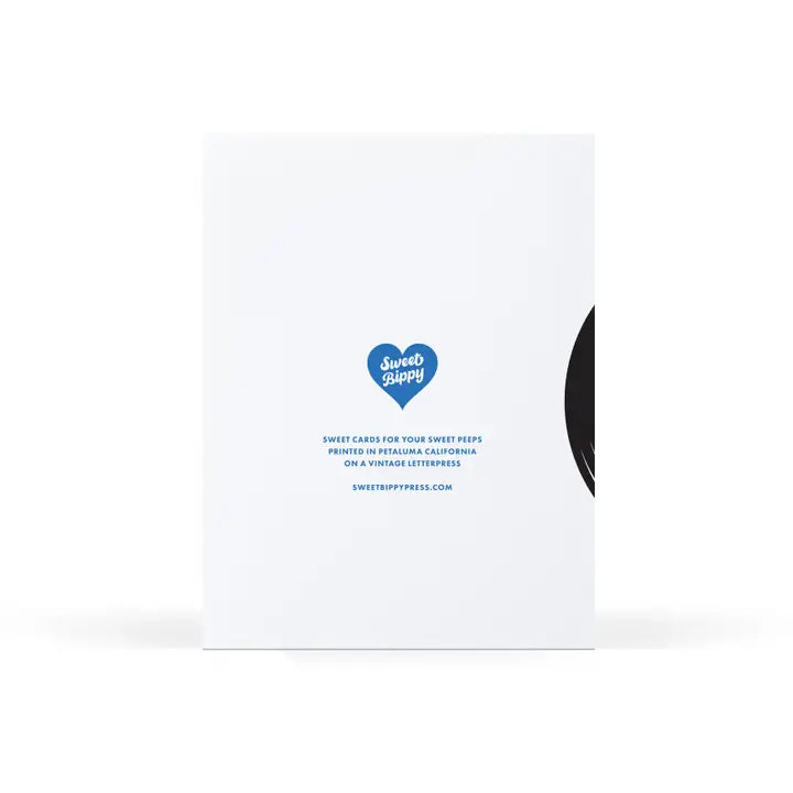 Blue Record Player Birthday Card