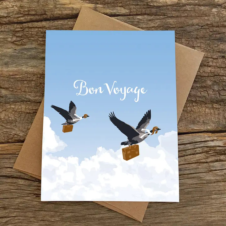 Bon Voyage Geese Card