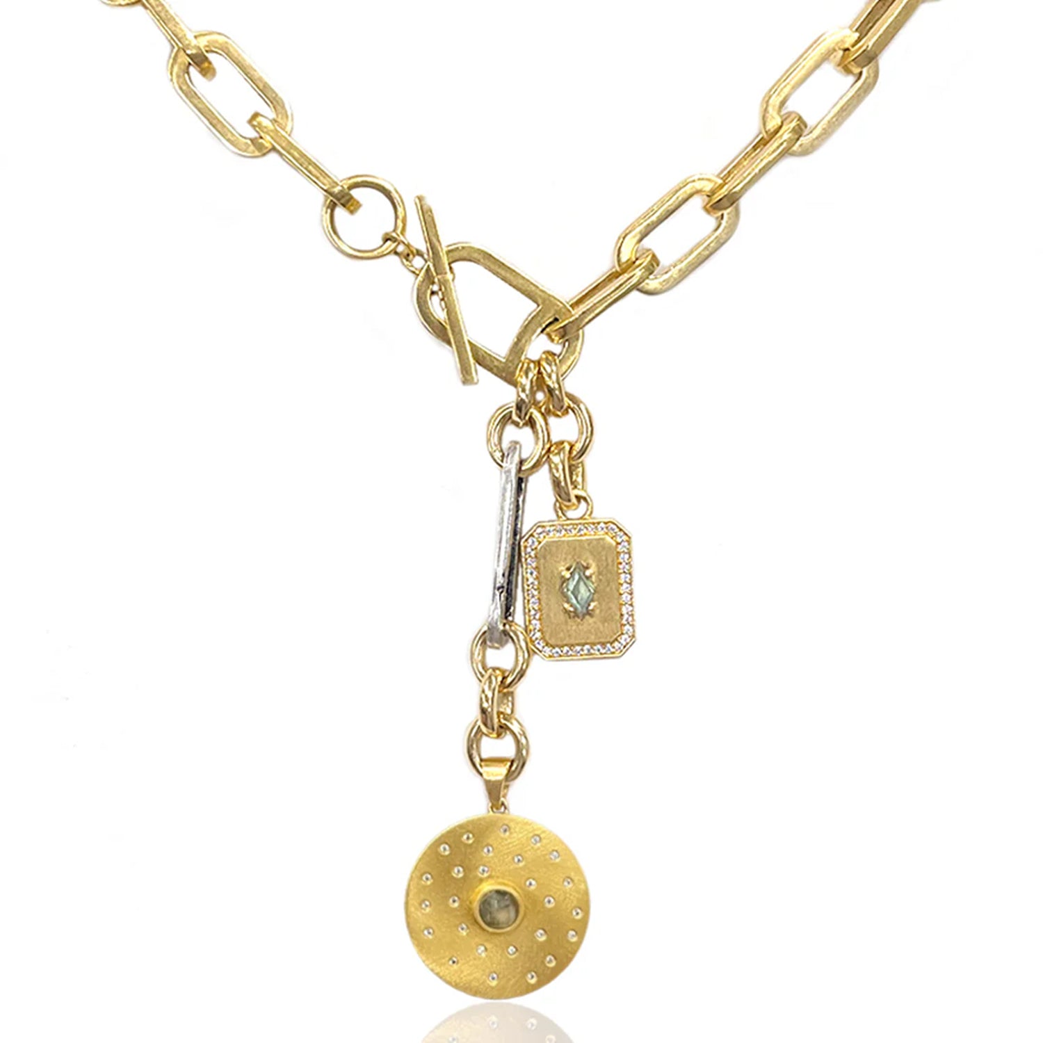 Brushed Gold Rico Rondo Toggle Necklace