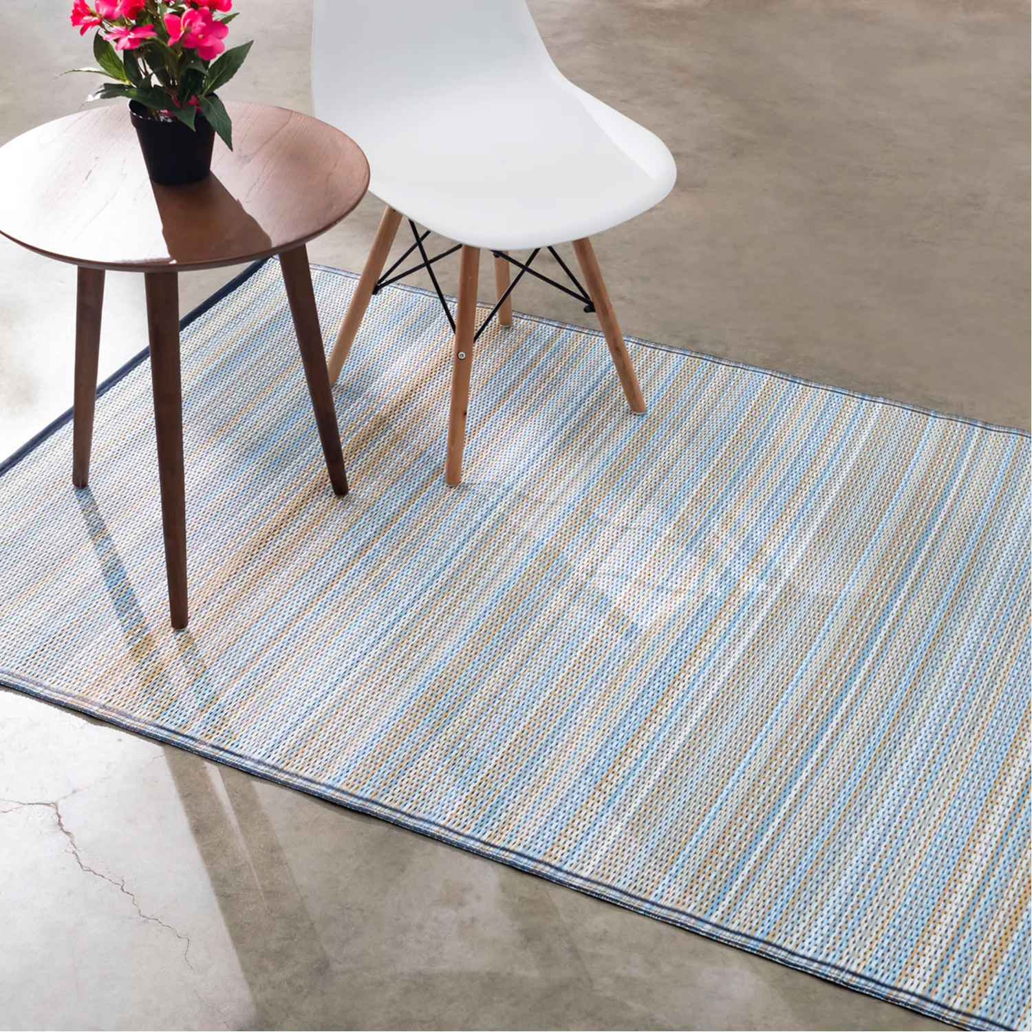 Cancun Shadow Blue Outdoor Mat