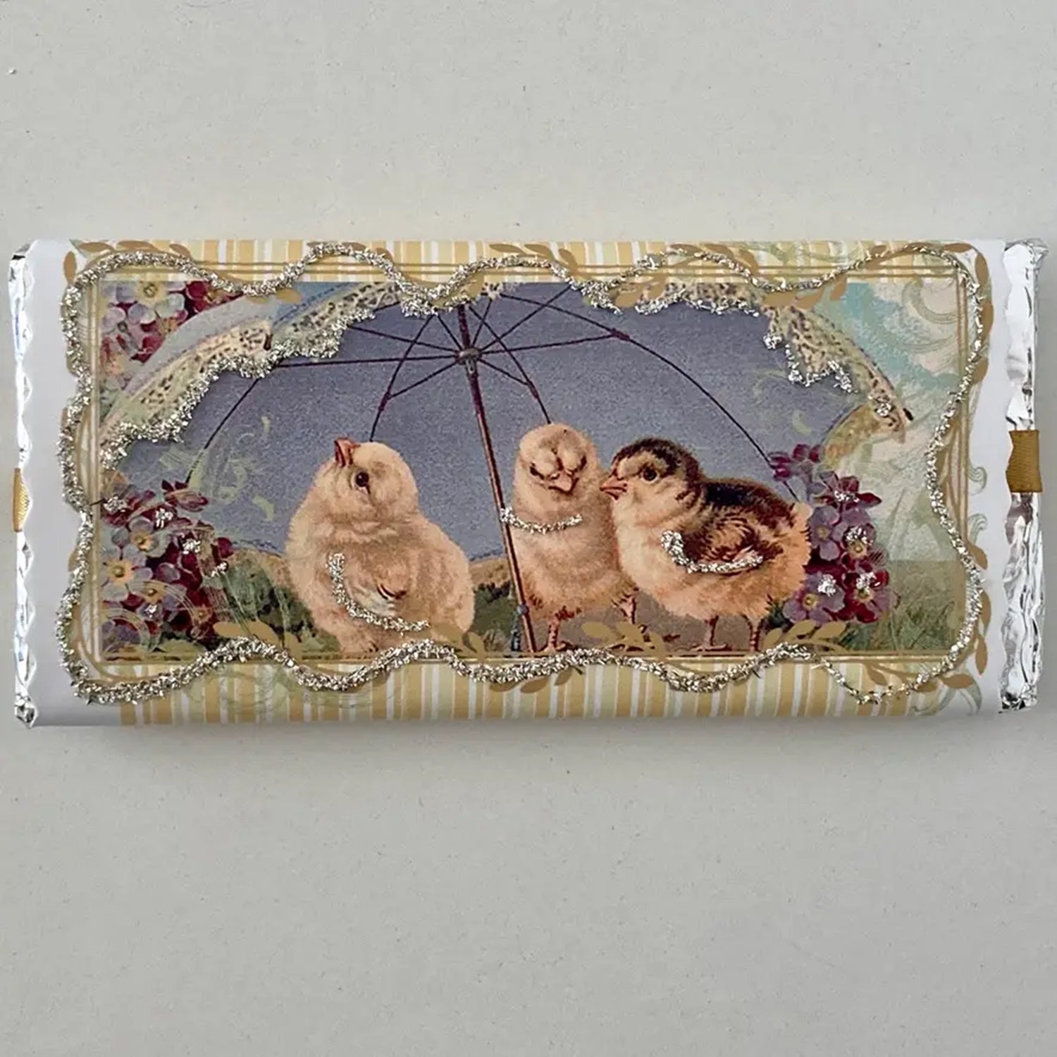 Chicks Under Umbrella Chocolate Bar