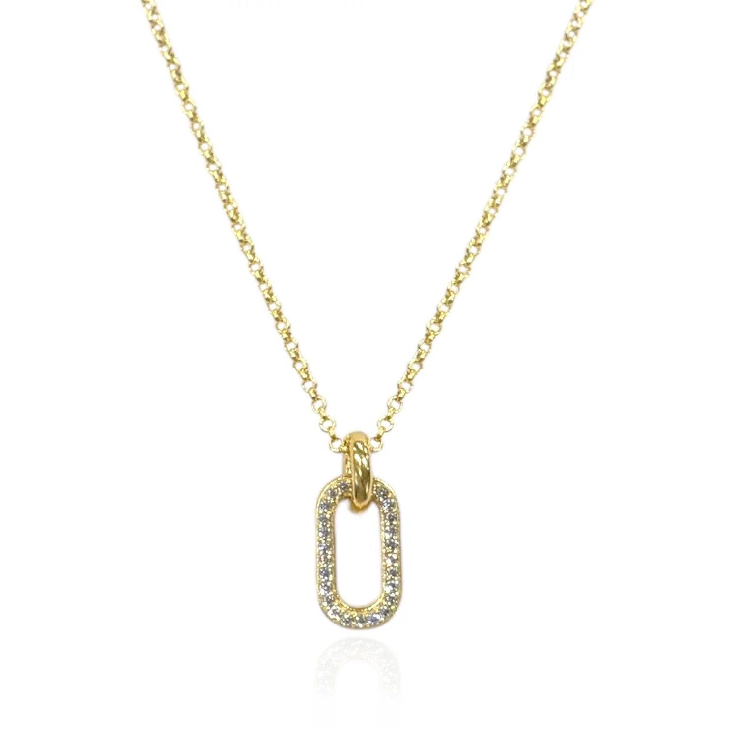 Clair Pave Gold Link Necklace