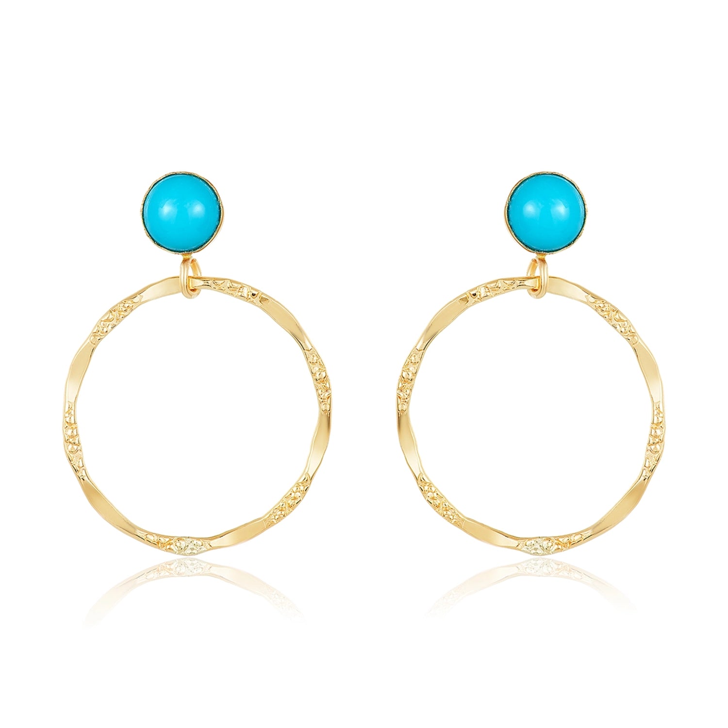 Cleopatra Turquoise Hoop Earrings