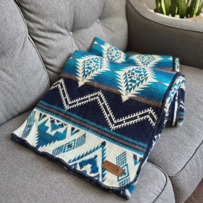 Andean Alpaca Blanket Cobalt Blue