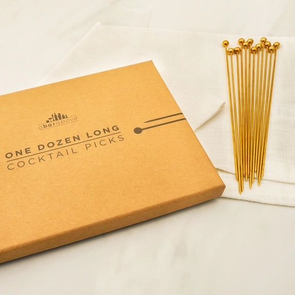 Cocktail Picks - Long Gold (12pc)