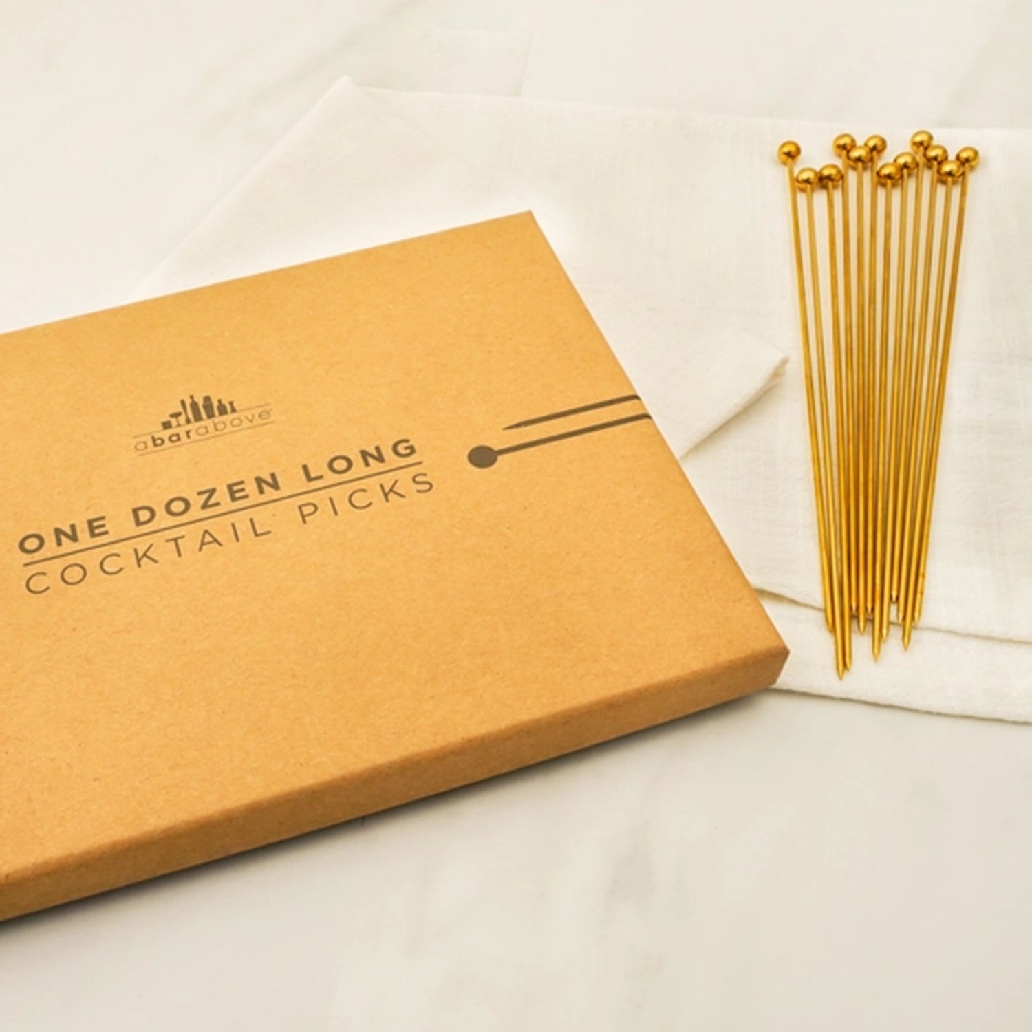 Cocktail Picks - Long Gold (12pc)