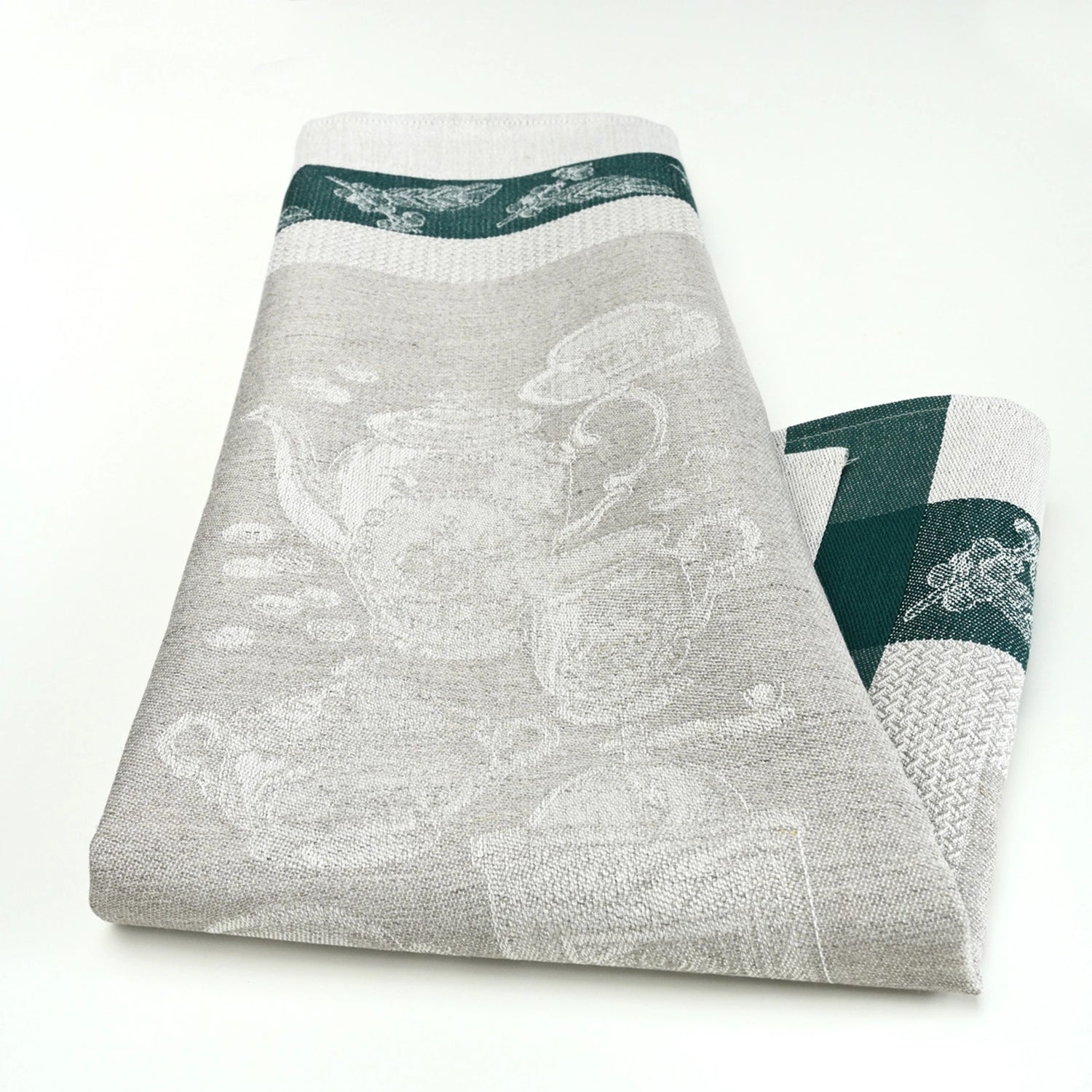 Damask Coffee Linen and Cotton Tea Towel