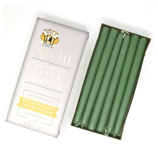 Colonial Green 10-Inch Taper Pair