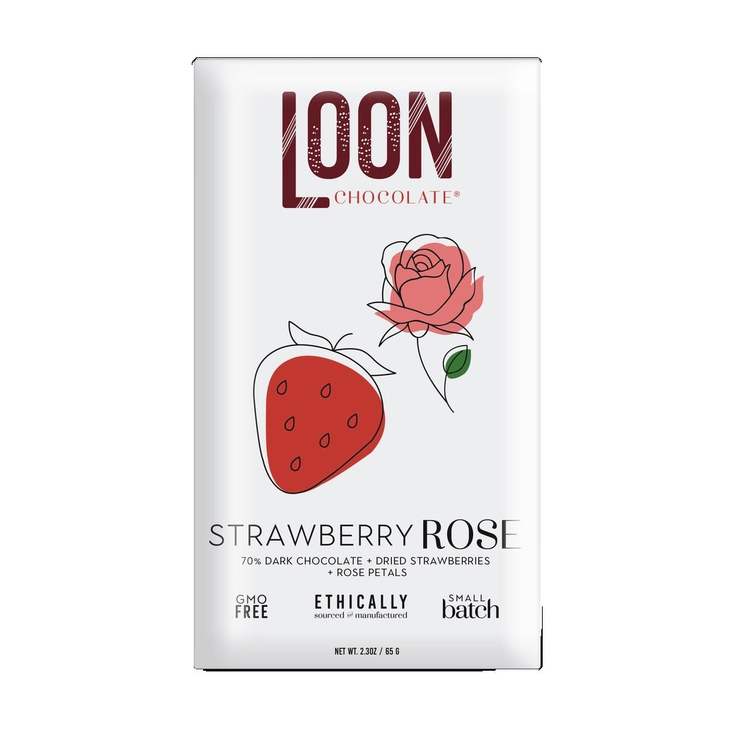 Dark Chocolate w/ Strawberries & Rose Petals