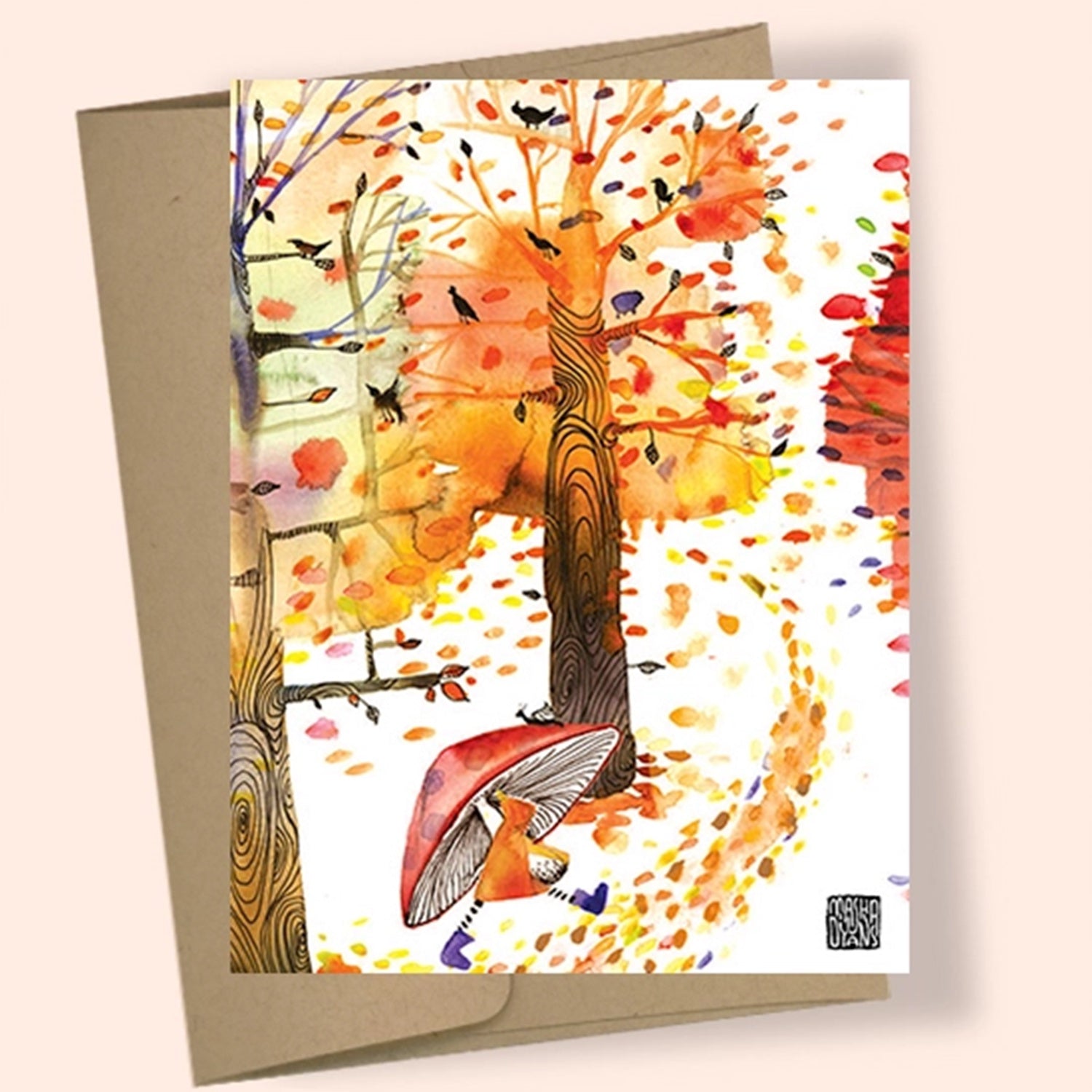 Fall Trees Umbrella Card