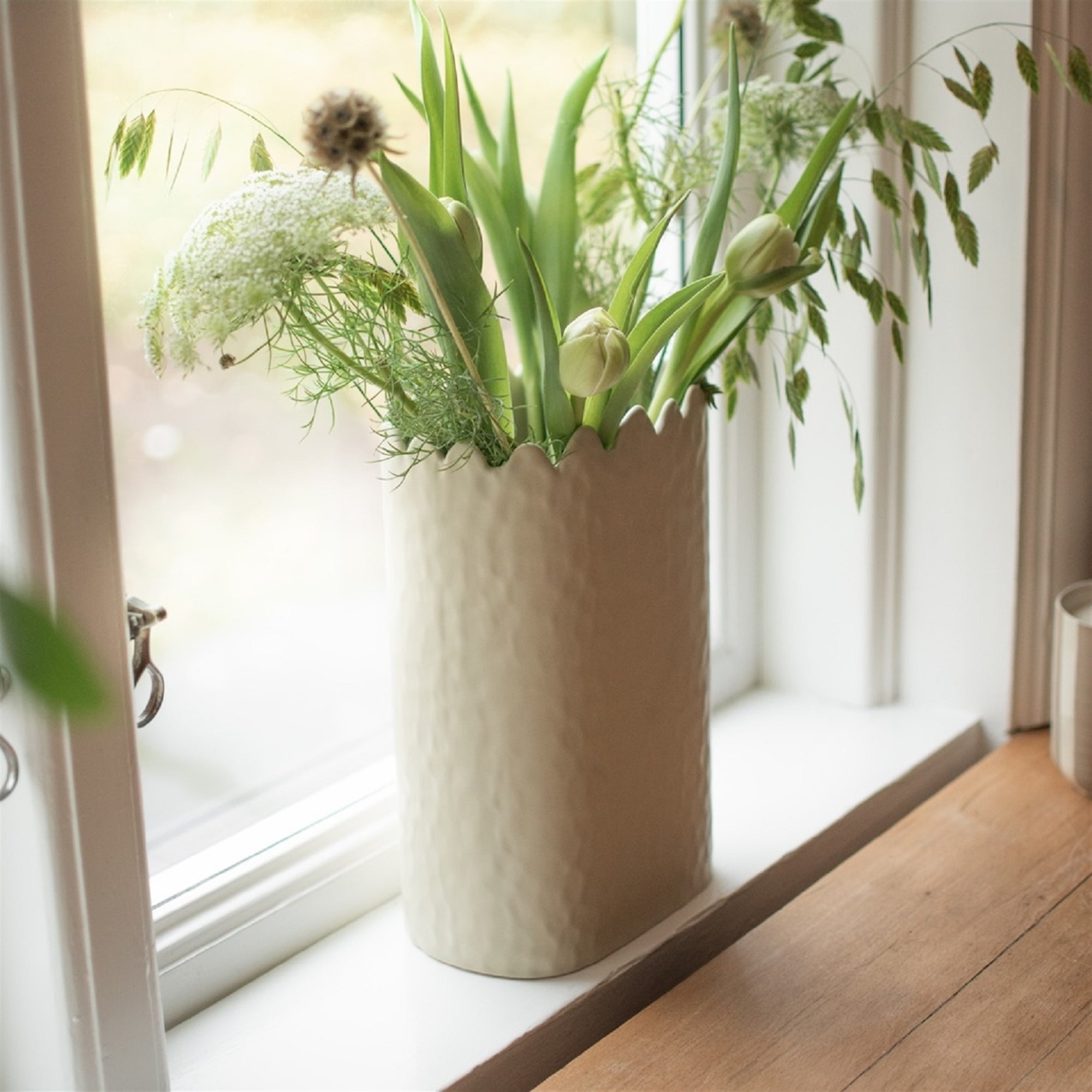Flowery Beige Vase