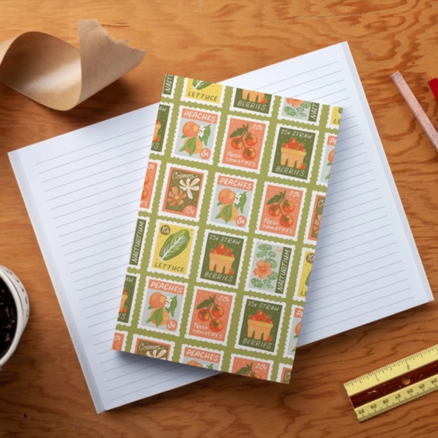 Garden Stamps Layflat Notbook