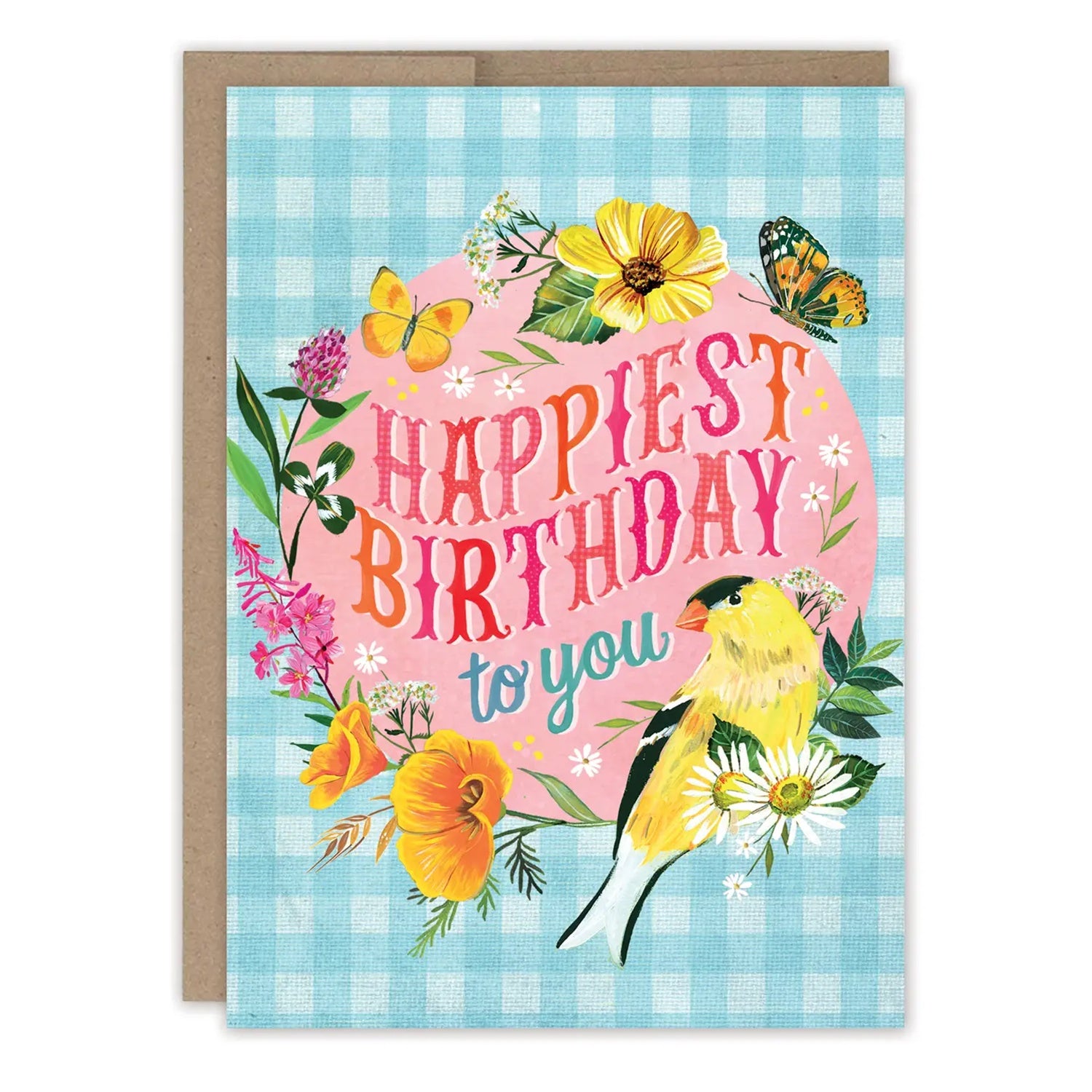 Gingham Happiest Birthday Card