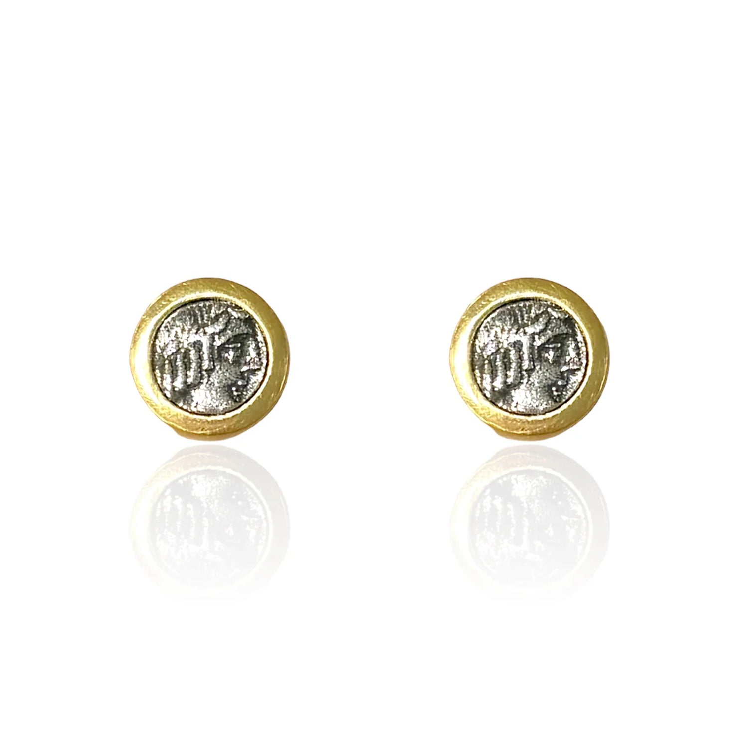 Gold Flora Coin Studs