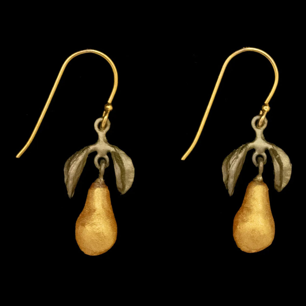 Golden Pear Wire Earrings