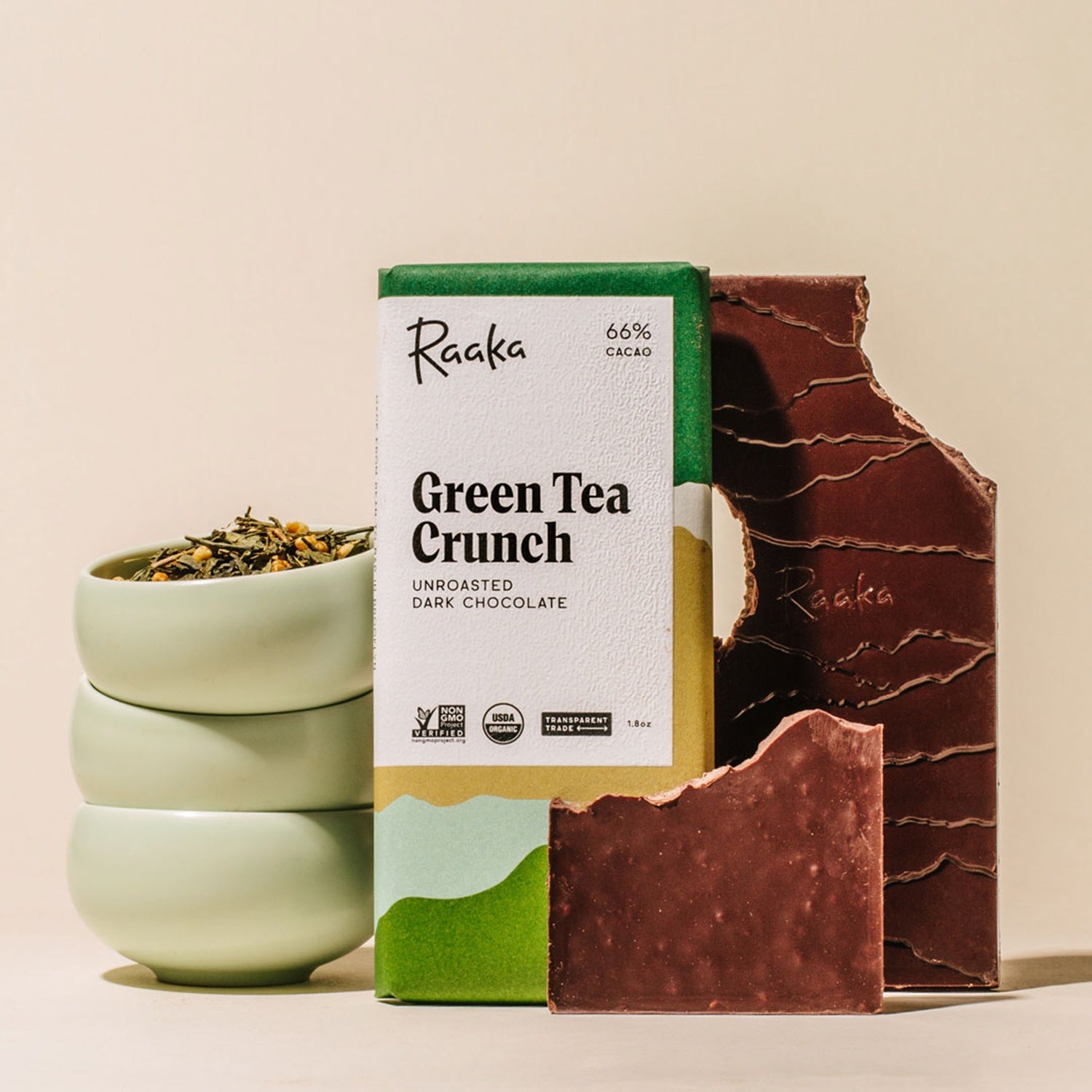 Green Tea Crunch Chocolate Bar