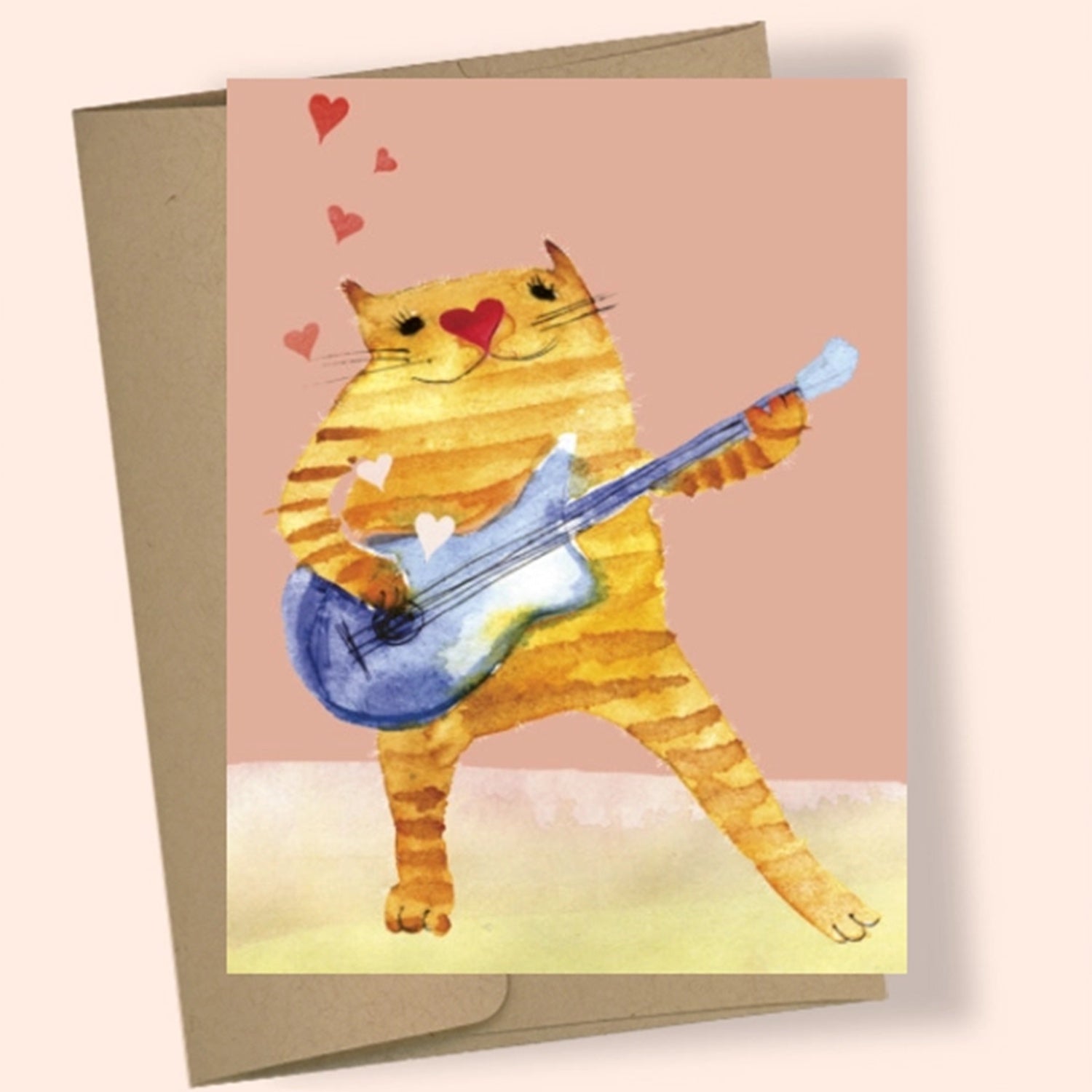 Guitar Cat Card