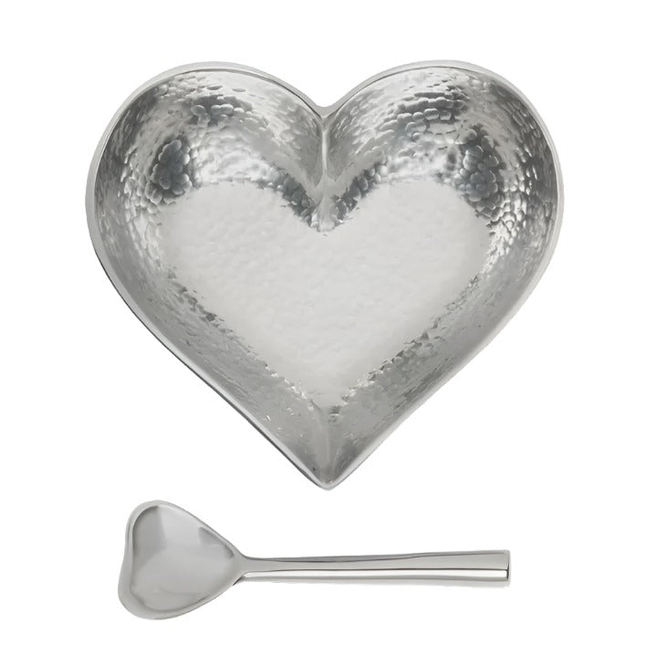 Happy Hammered Silver Heart w/ Heart Spoon