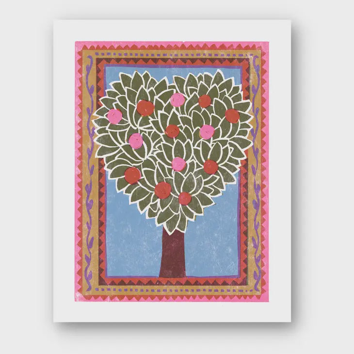Heart Tree Letterpress Art Print