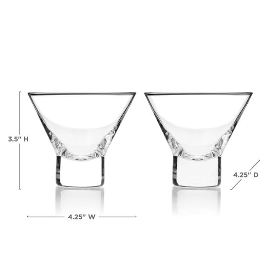 Heavy Base Martini Glasses, Set of 2
