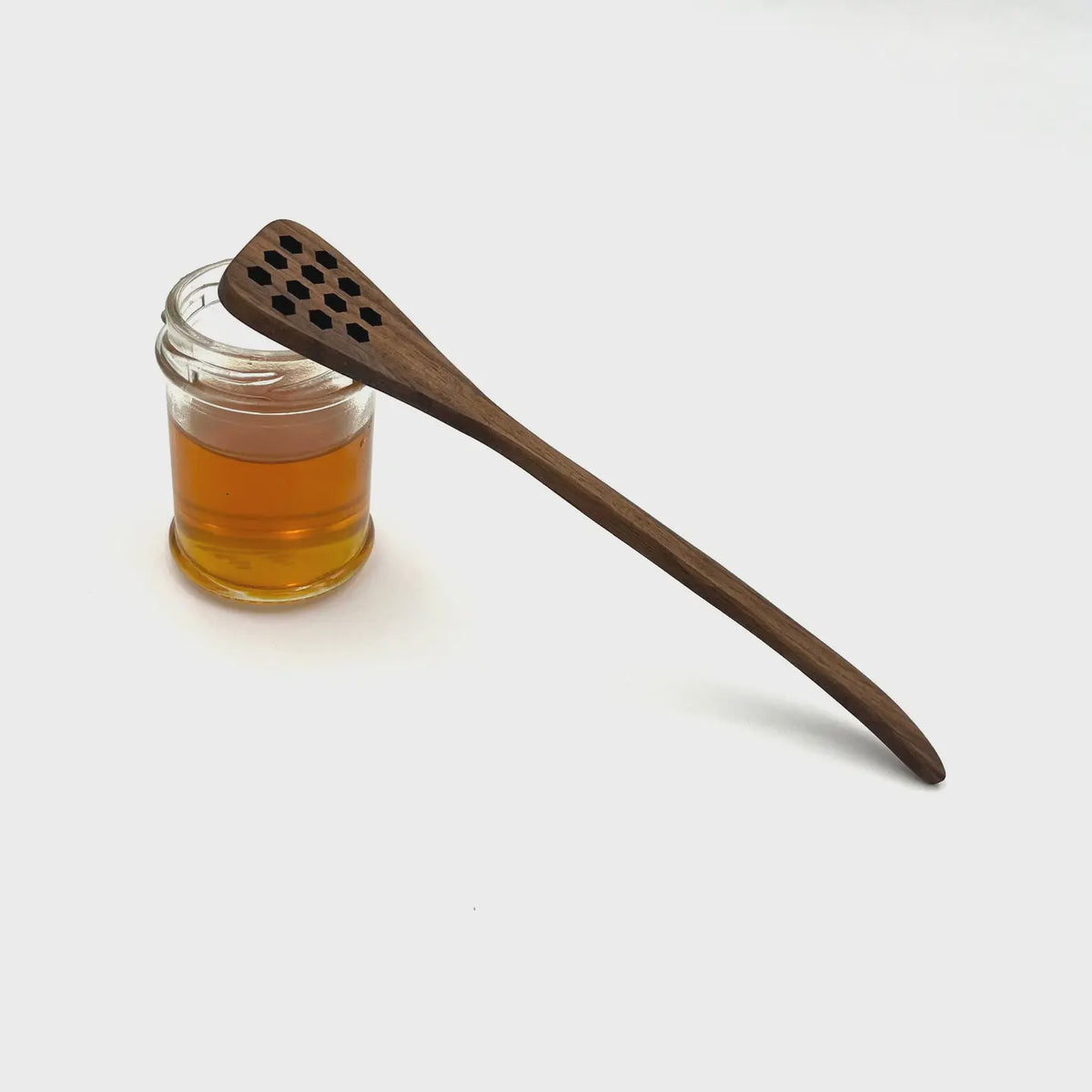 7" Walnut Hex Honey Dipper