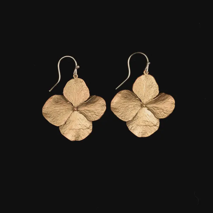 Hydrangea Large Petal Wire Drop Earrings