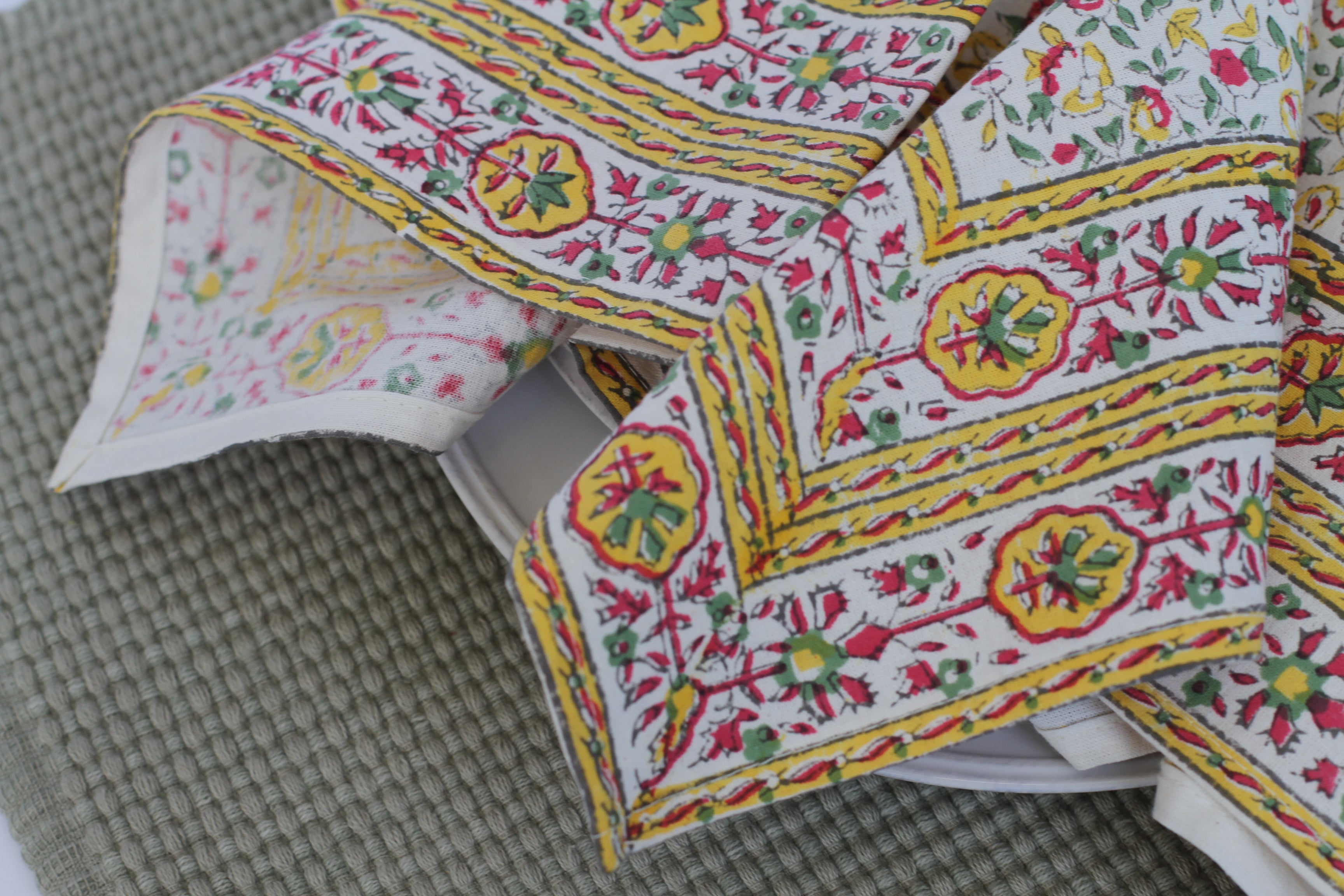 Cornwall Yellow Pink Napkin