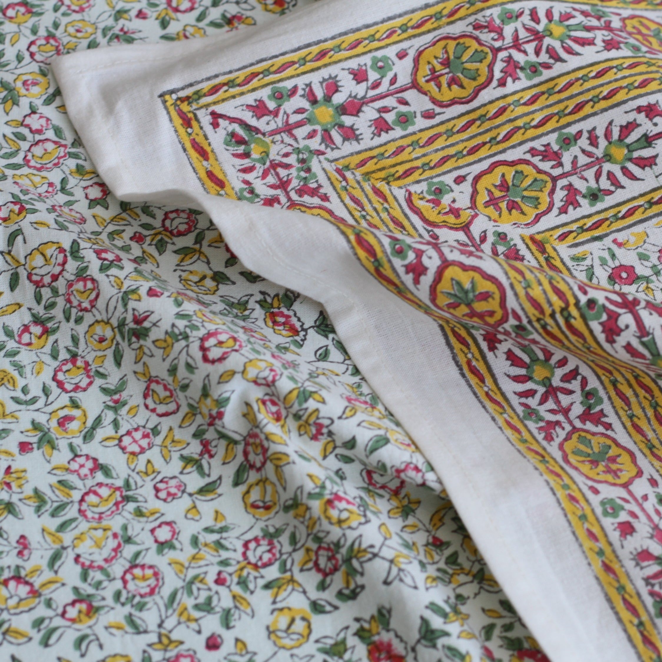 Cornwall Yellow Pink Tablecloth