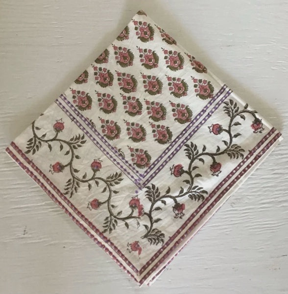 Kiran White Pink Napkin