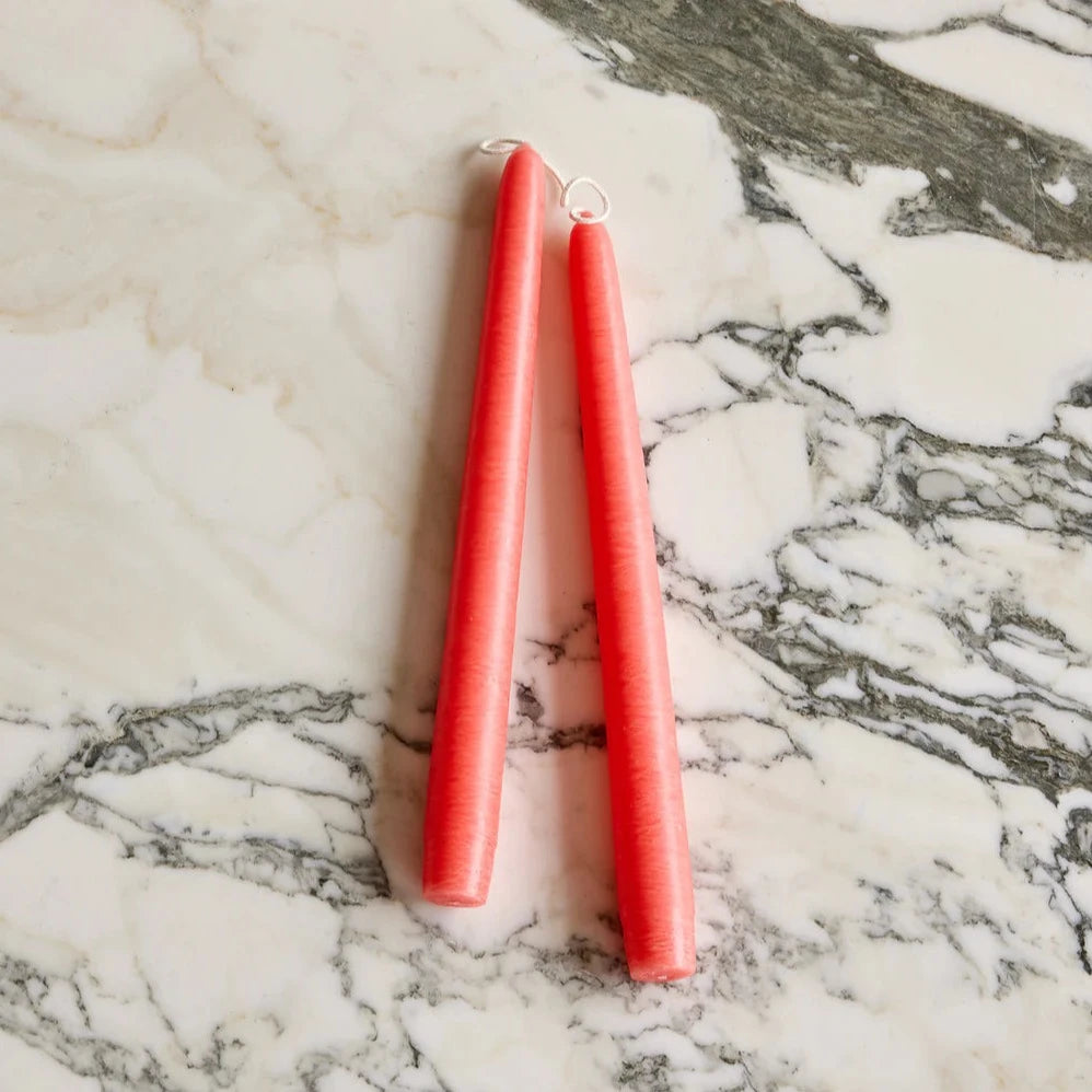 Colonial Pink 10-Inch Taper Pair