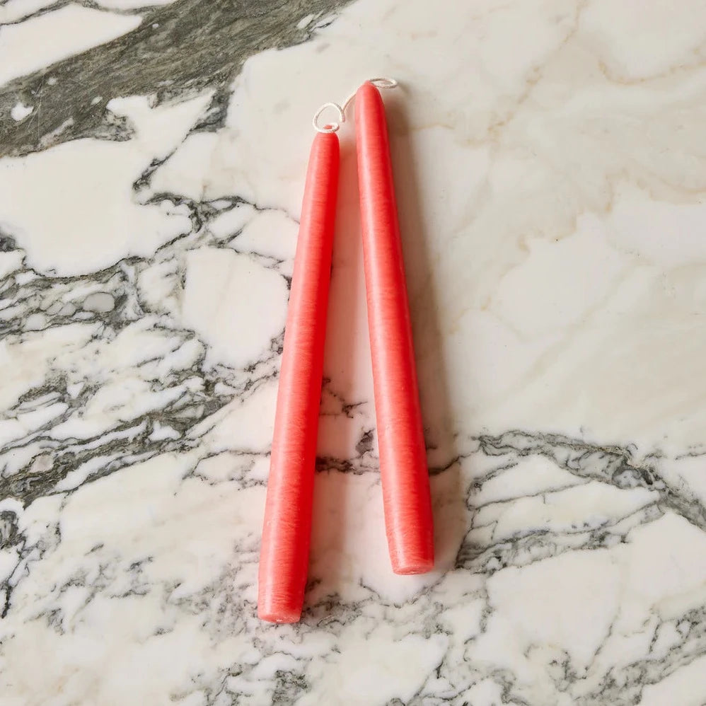 Coral Pink 10-Inch Taper Pair