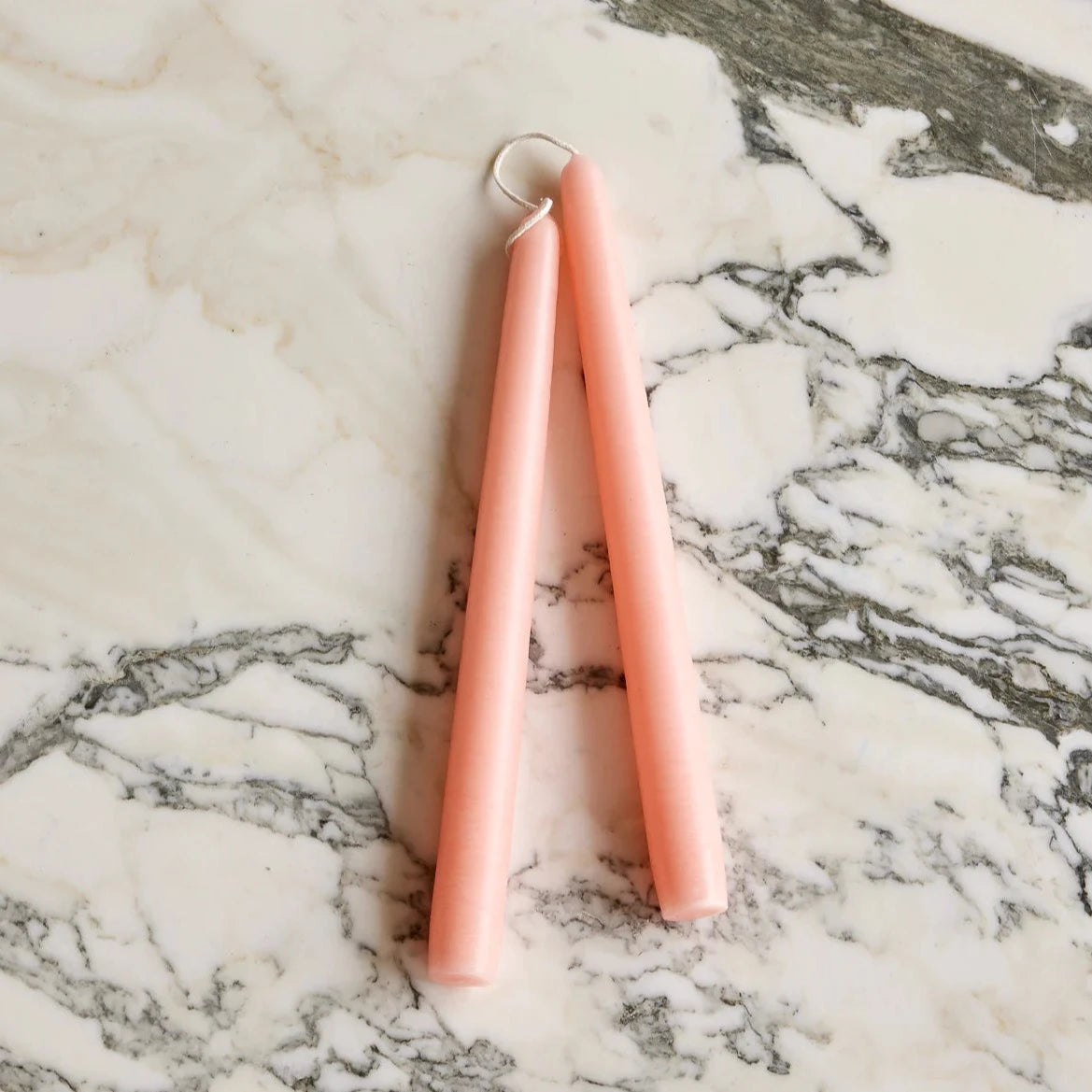 Creamy Peach 10-Inch Taper Pair