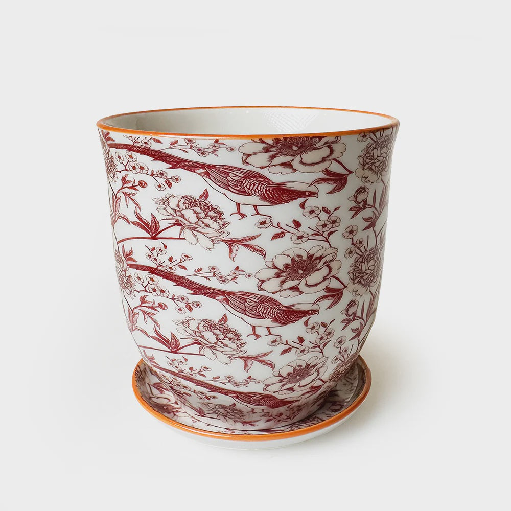 Liberte 5 Large Red Pheasant Cup & Saucer