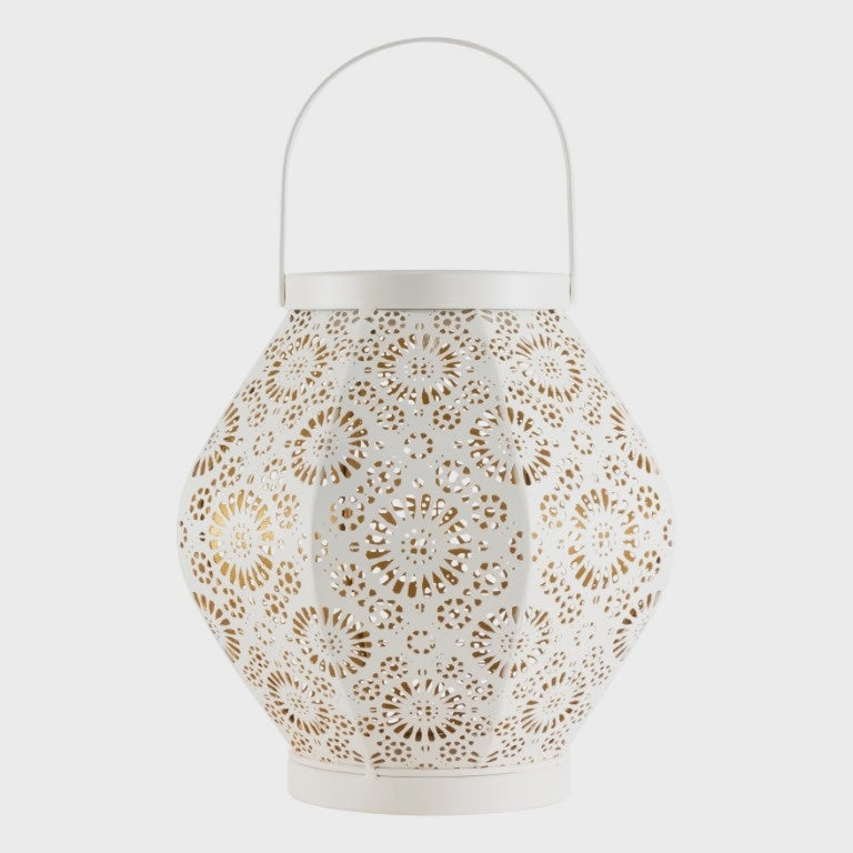 White Metal Daisy Solar Lantern