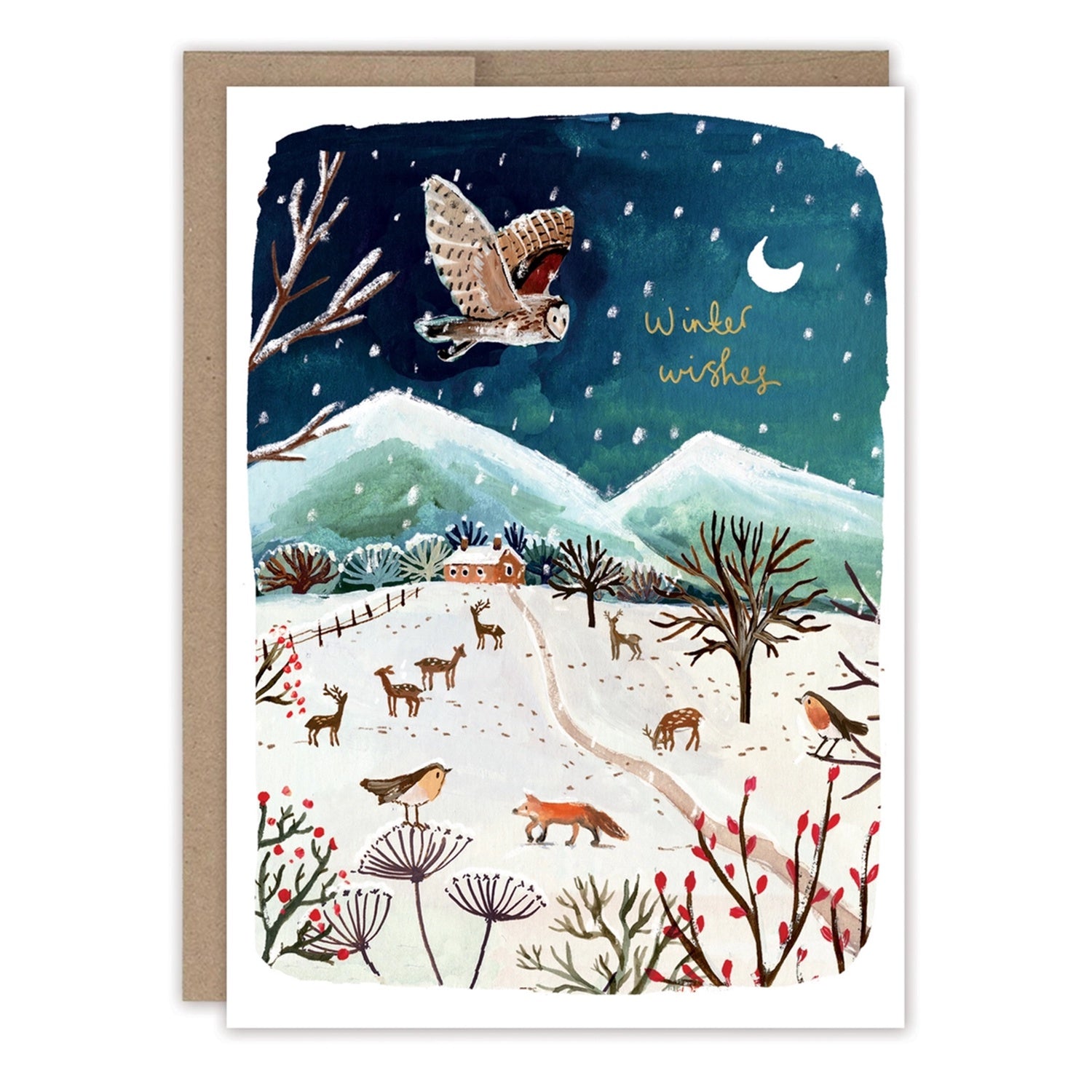Owl Winter Countryside Card