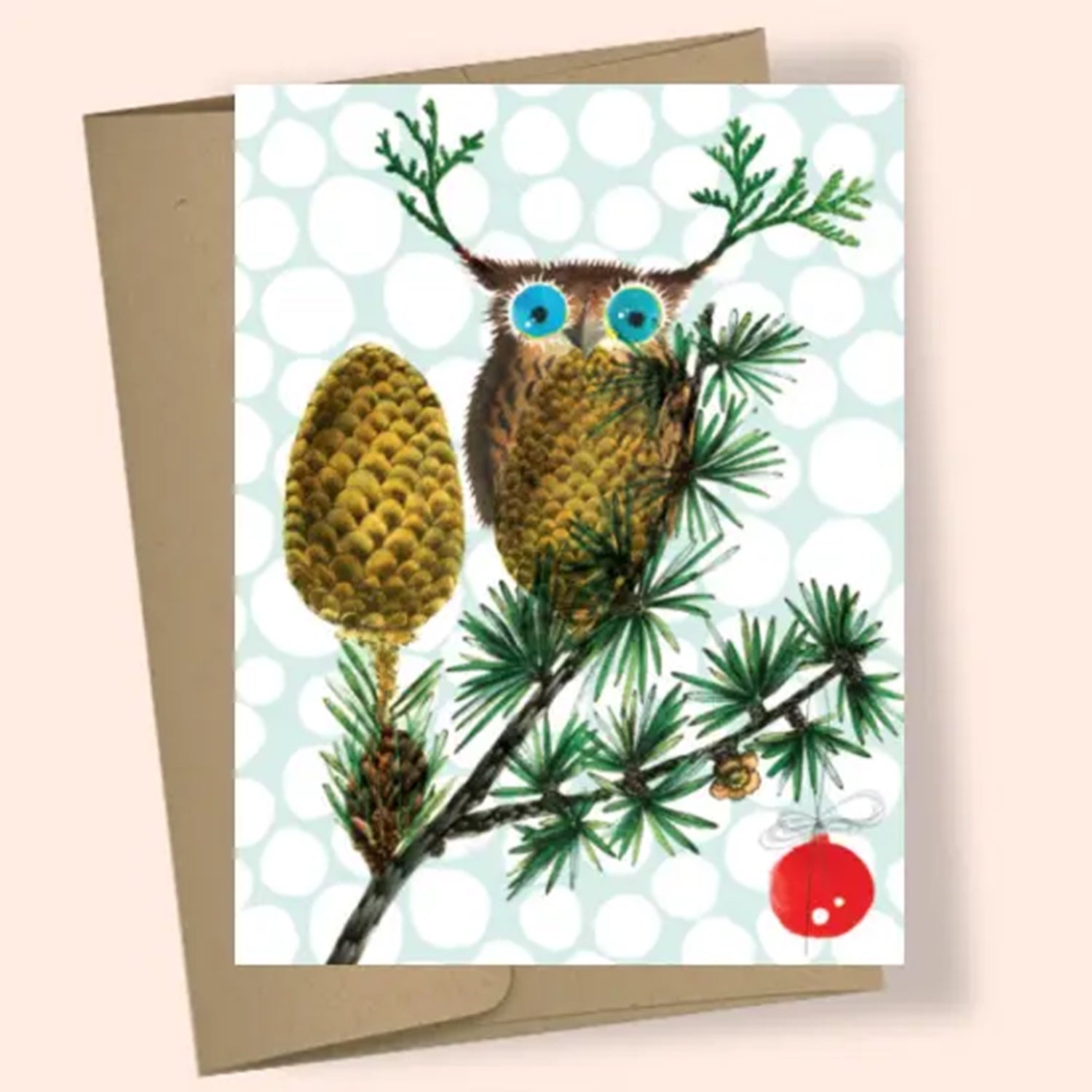 Owl Pinecone Card