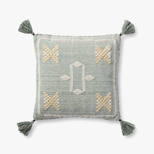 ED Light Green Embroidered Pillow