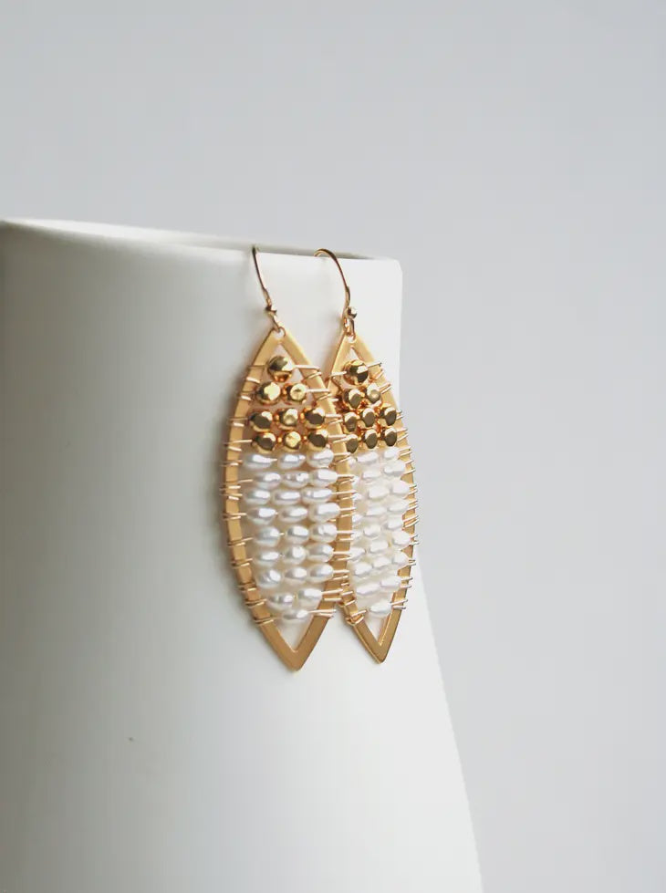 Pearl + Gold Earrings