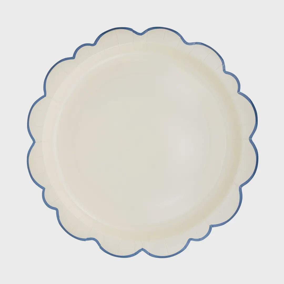 Pembroke Cream Blue Edge Plate 12"