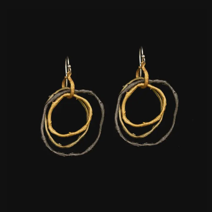 Petite Driftwood Triple Hoop Earrings