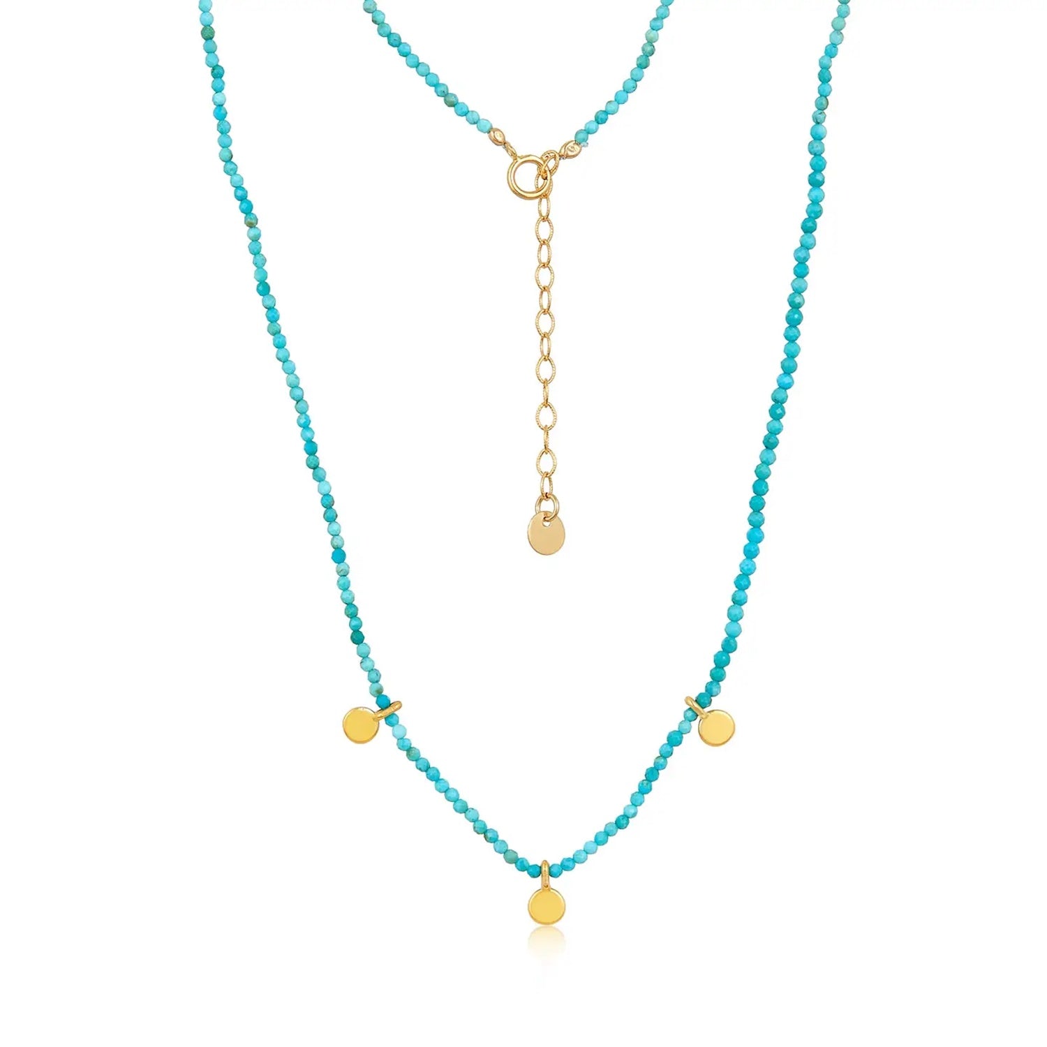 Petite Turquoise Gold Charm Necklace