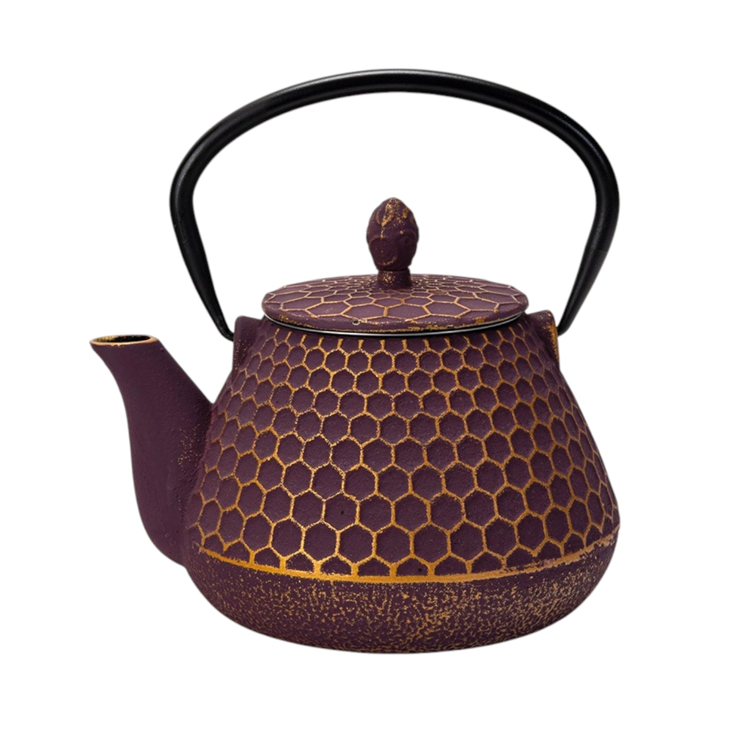 Purple Honeycomb Cast Iron Teapot