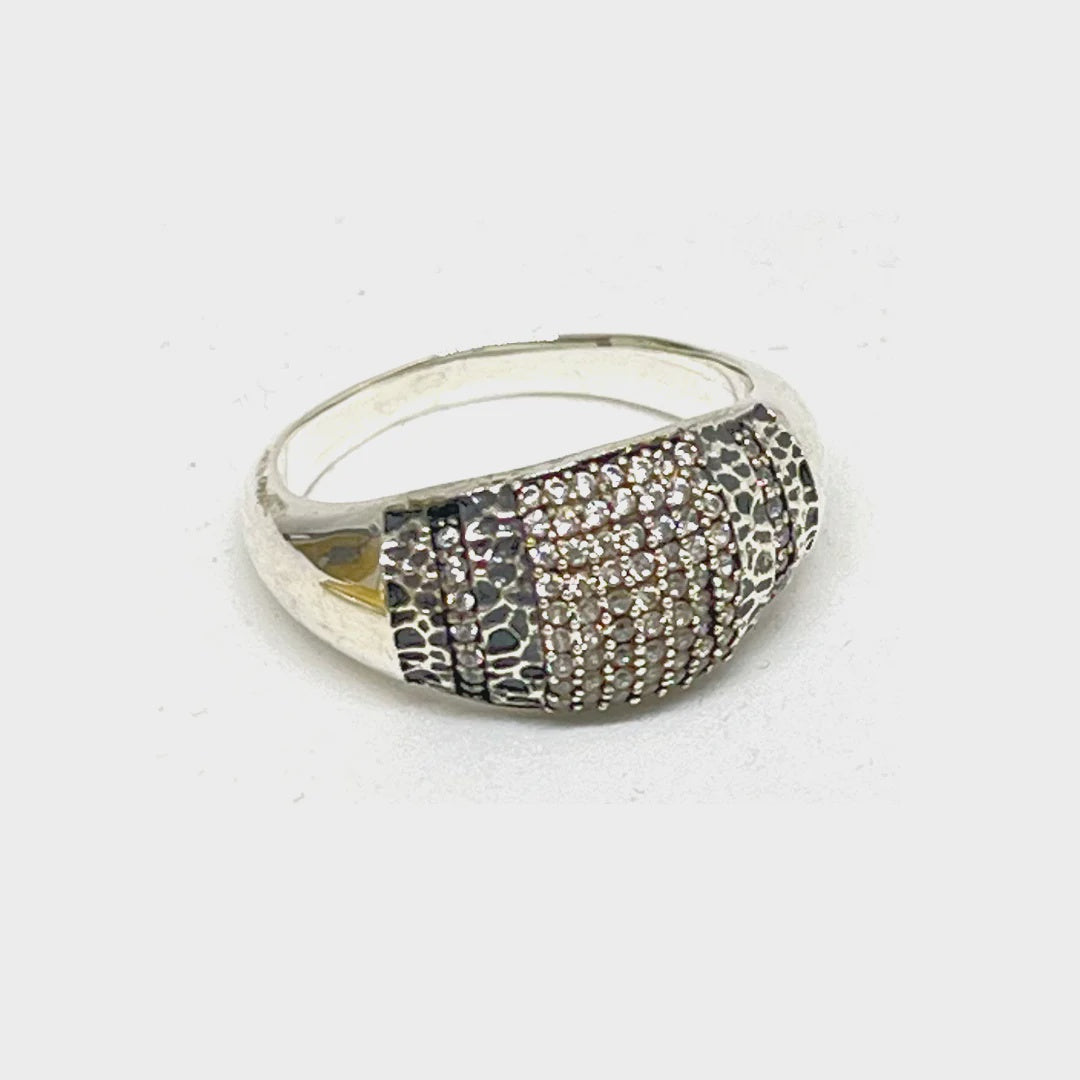 Vintage Silver Pave Cocktail Ring