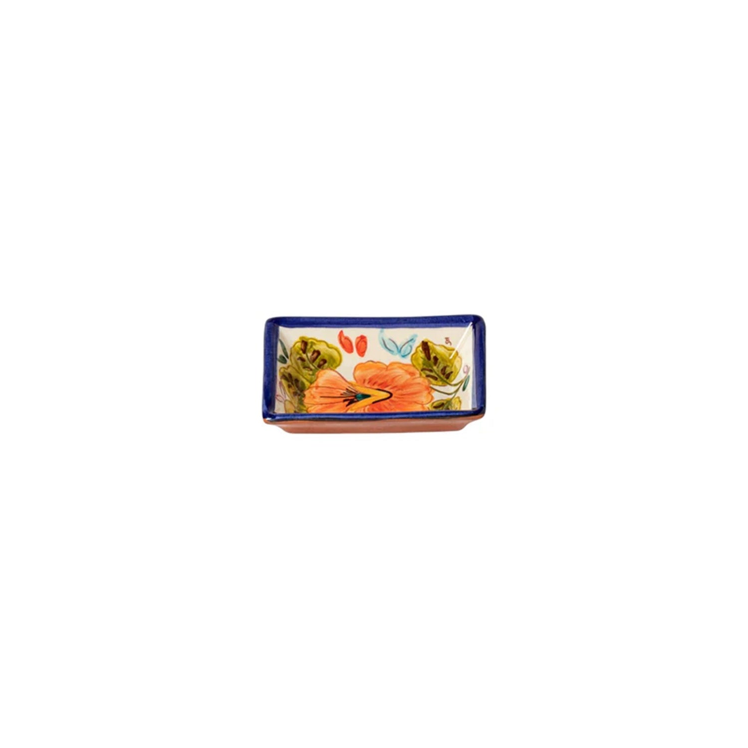 Rectangular Dipping Plate Terracotta Blossom